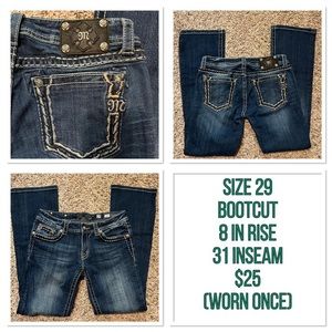 Size 29 Miss Me jeans